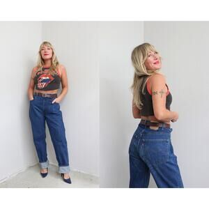 1980's Vintage Levi's Blue 505 Straight Leg Jeans Women's LG XL 36" 37" Waist